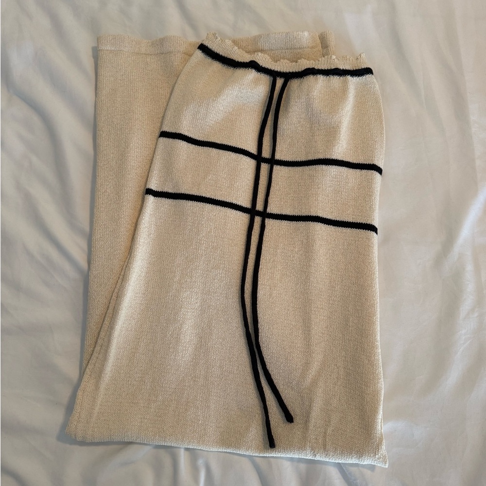 Elegant Cream and Black Women's Dress